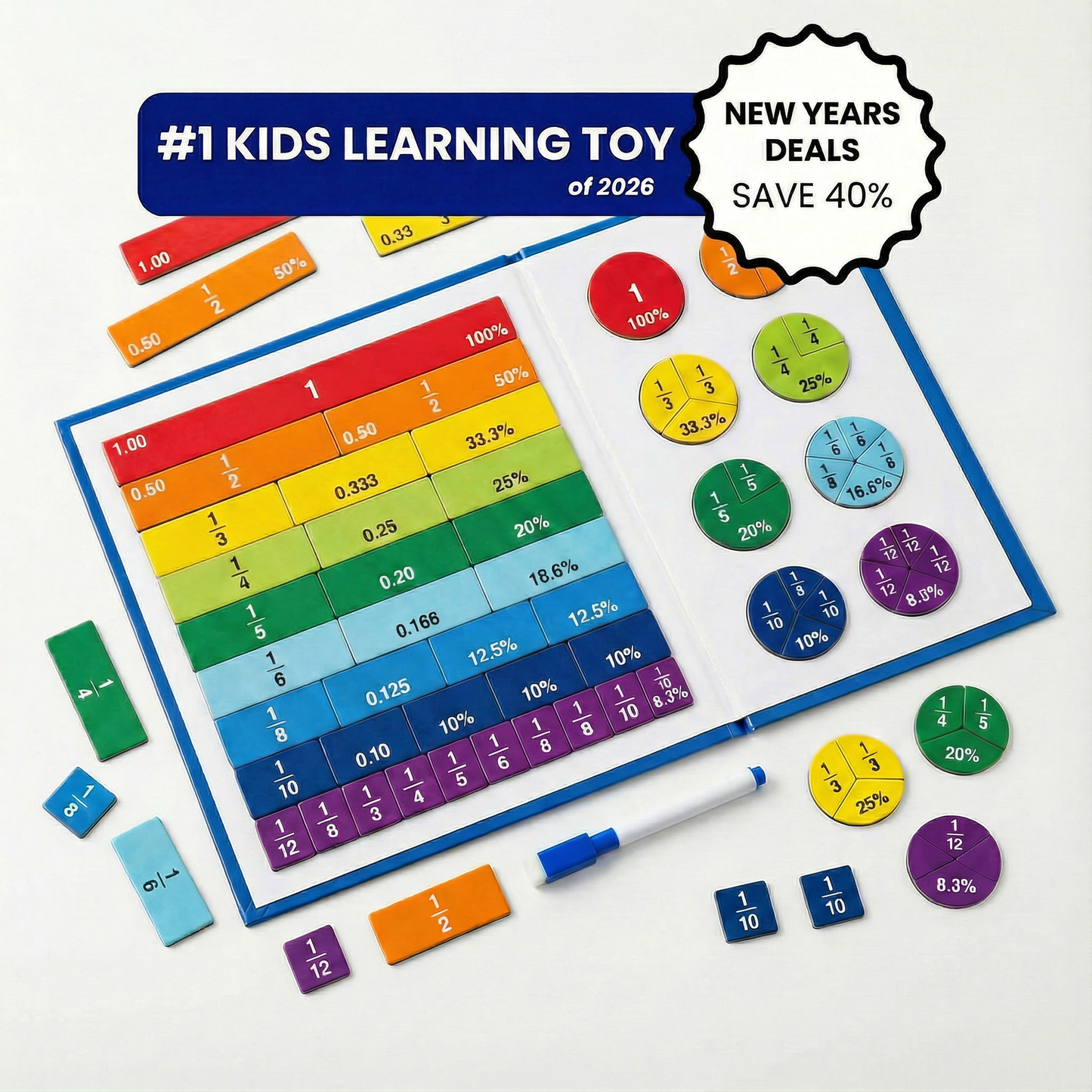 Magnetic Fraction Tile Book